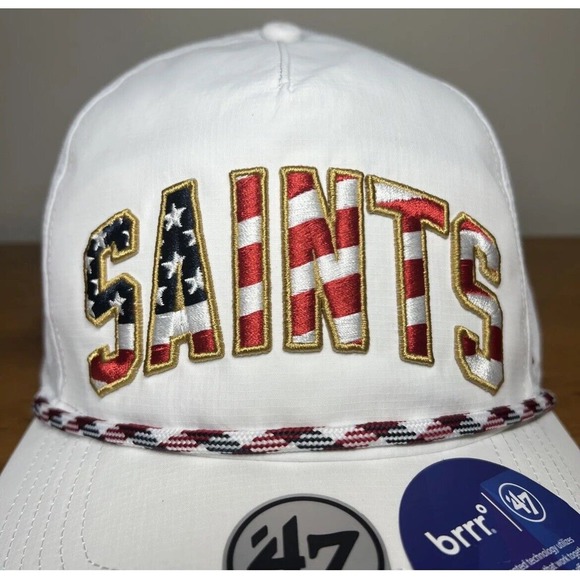New Orleans Saints ‘47 Brand Hitch White Flag Flutter Rope Brrr Hat Cap OSFA New - Picture 2 of 11
